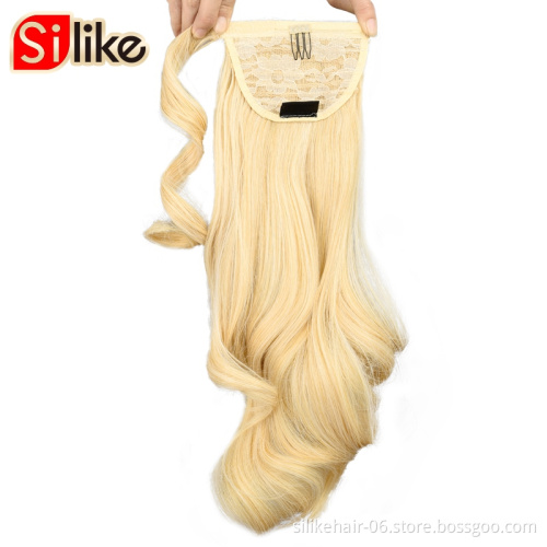 Wholesale Long Kinky Straight  hair piece claw clip extension 80g drawstring Clip in Hair Extensions Synthetic Ponytails hair